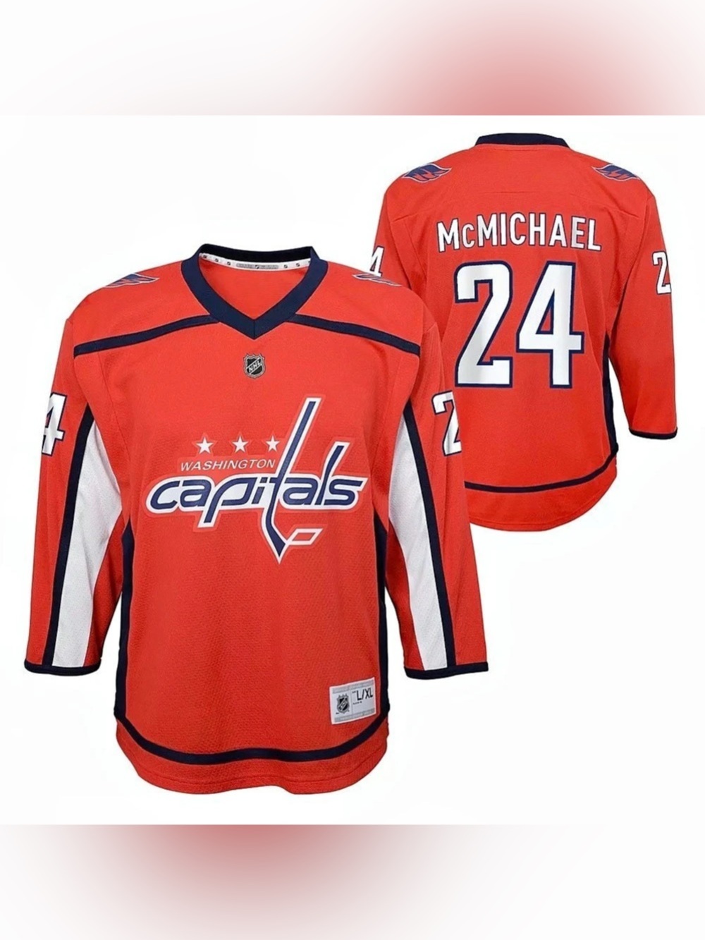 NHL Youth Washington Capitals Connor McMichael #24 Breakaway Home Jersey L/X
